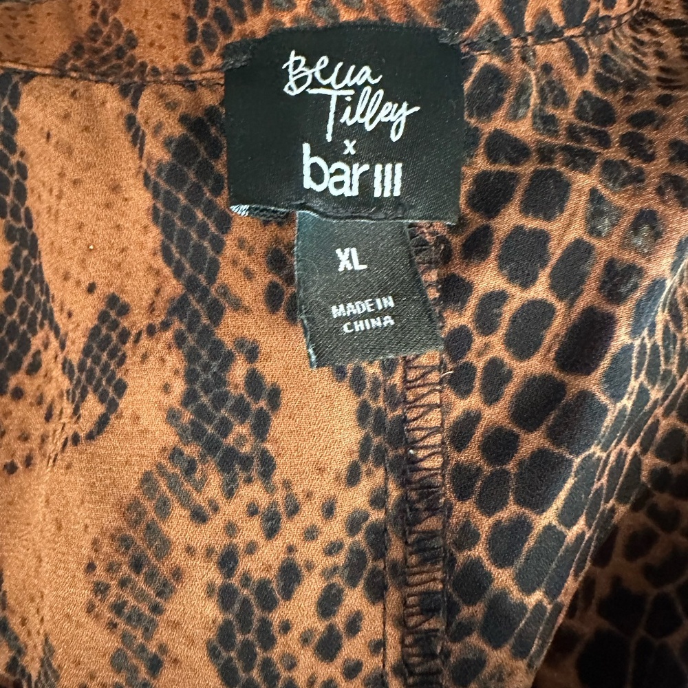 Bar Iii Python Print Surplice Bodysuit - image 3